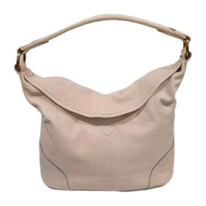 Frye Hobo Fold Over Stone Beige Leather Campus Madison Shoulder Purse Bag Medium